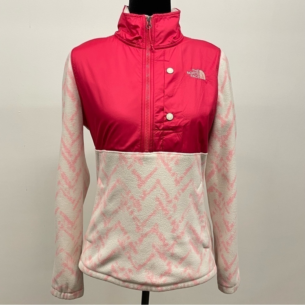 North Face Printed Fleece Snap Pullover Sweatshirt Jacket Medium